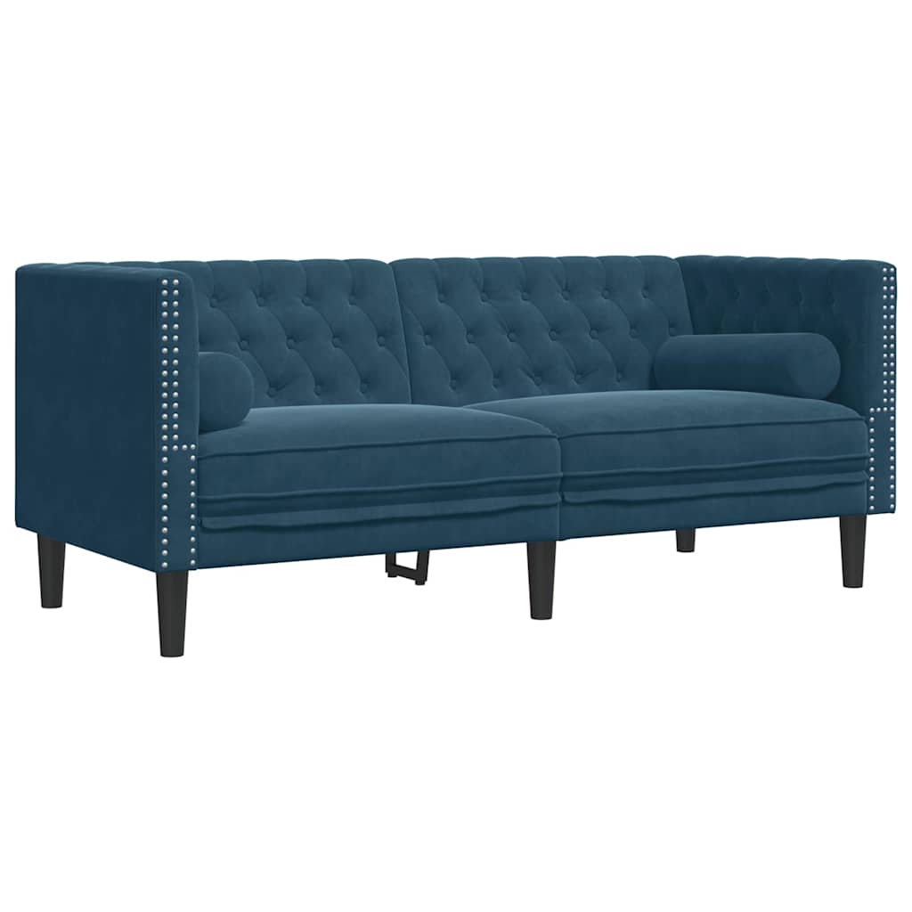 Chesterfield-Sofa Med Puder Fløjl