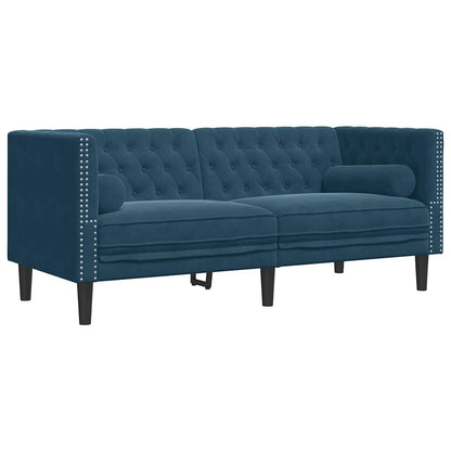 Chesterfield-Sofa Med Puder Fløjl