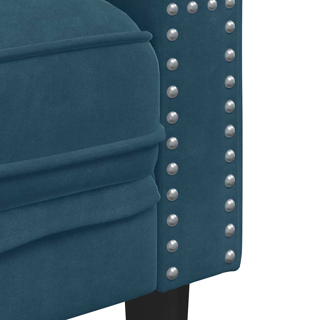 Chesterfield-Sofa Med Puder Fløjl
