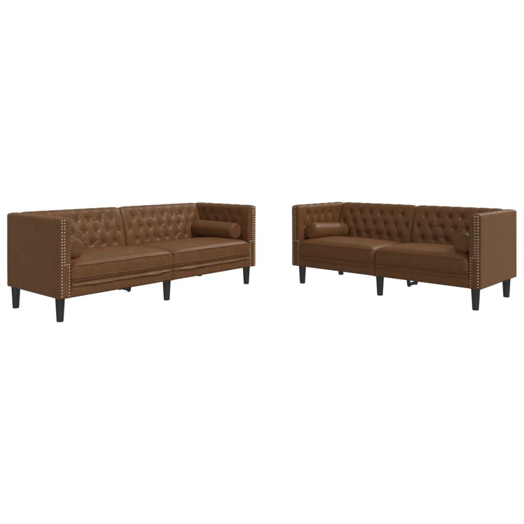 Chesterfield-Sofa Med Puder Fløjl