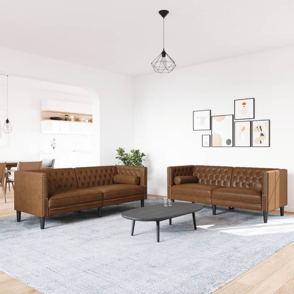 Chesterfield-Sofa Med Puder Fløjl