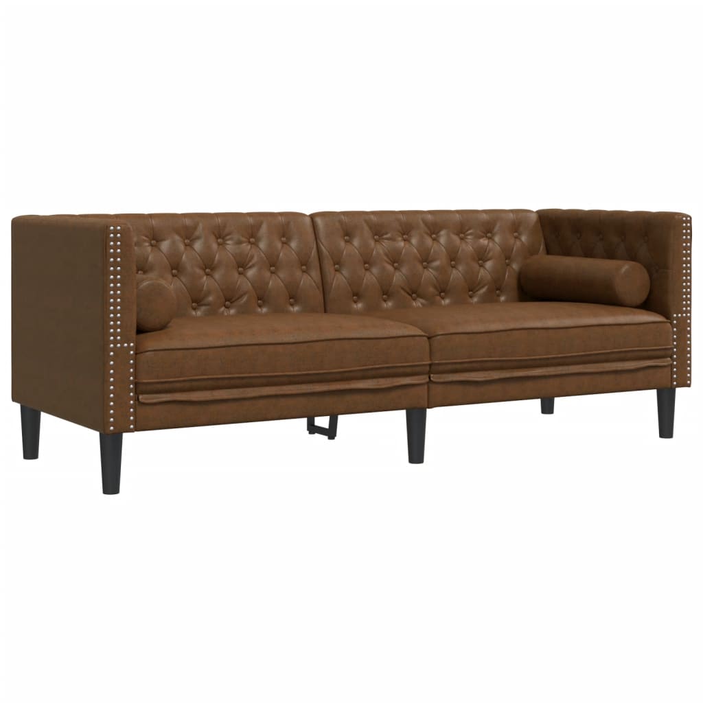 Chesterfield-Sofa Med Puder Fløjl