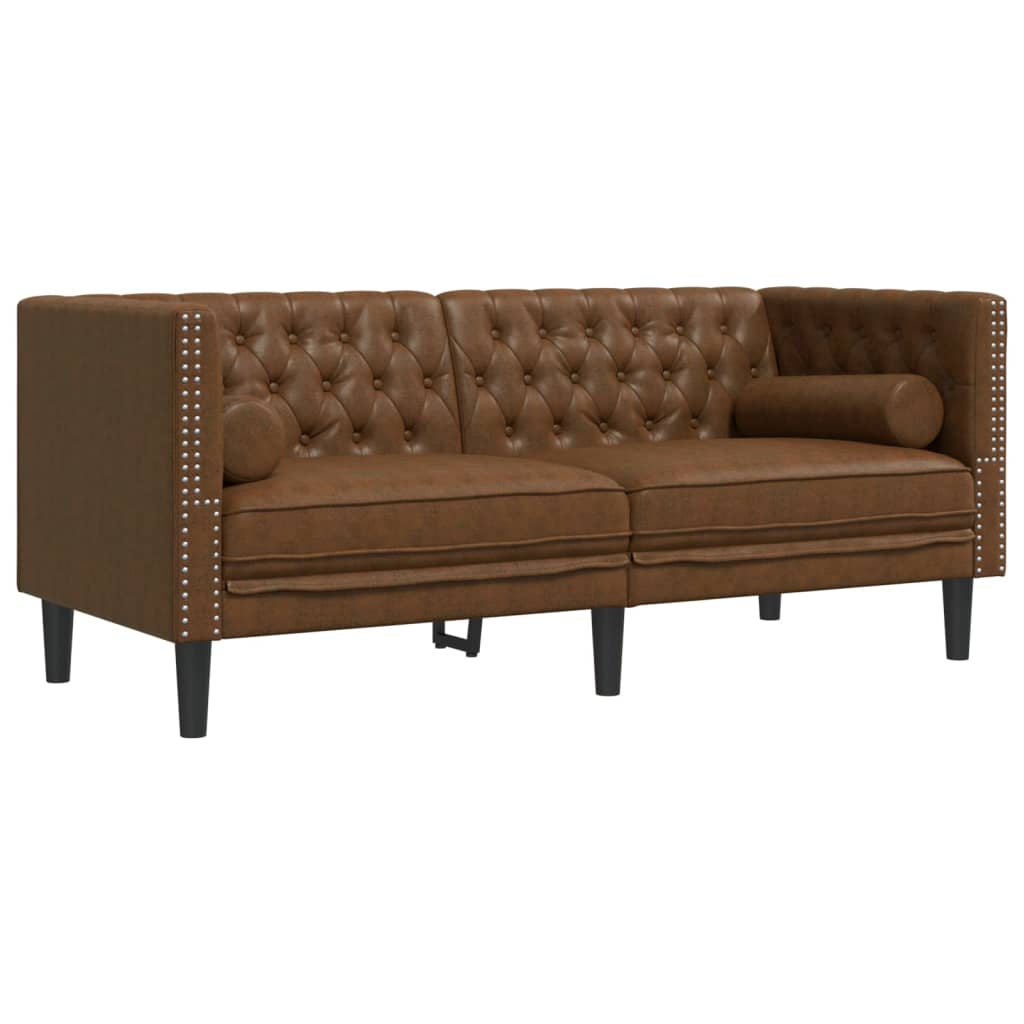 Chesterfield-Sofa Med Puder Fløjl