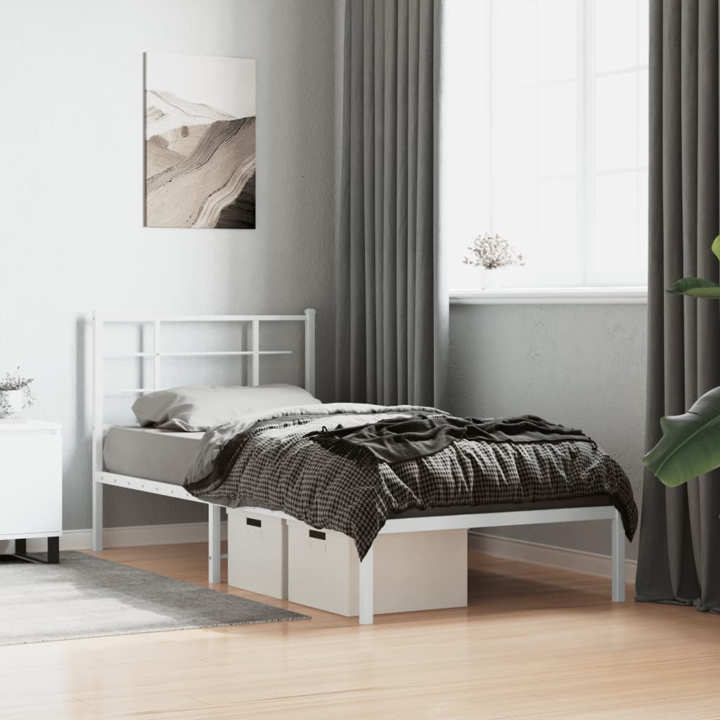 Sengeramme Med Sengegavl 90x200 Cm Metal - Hovedbillede