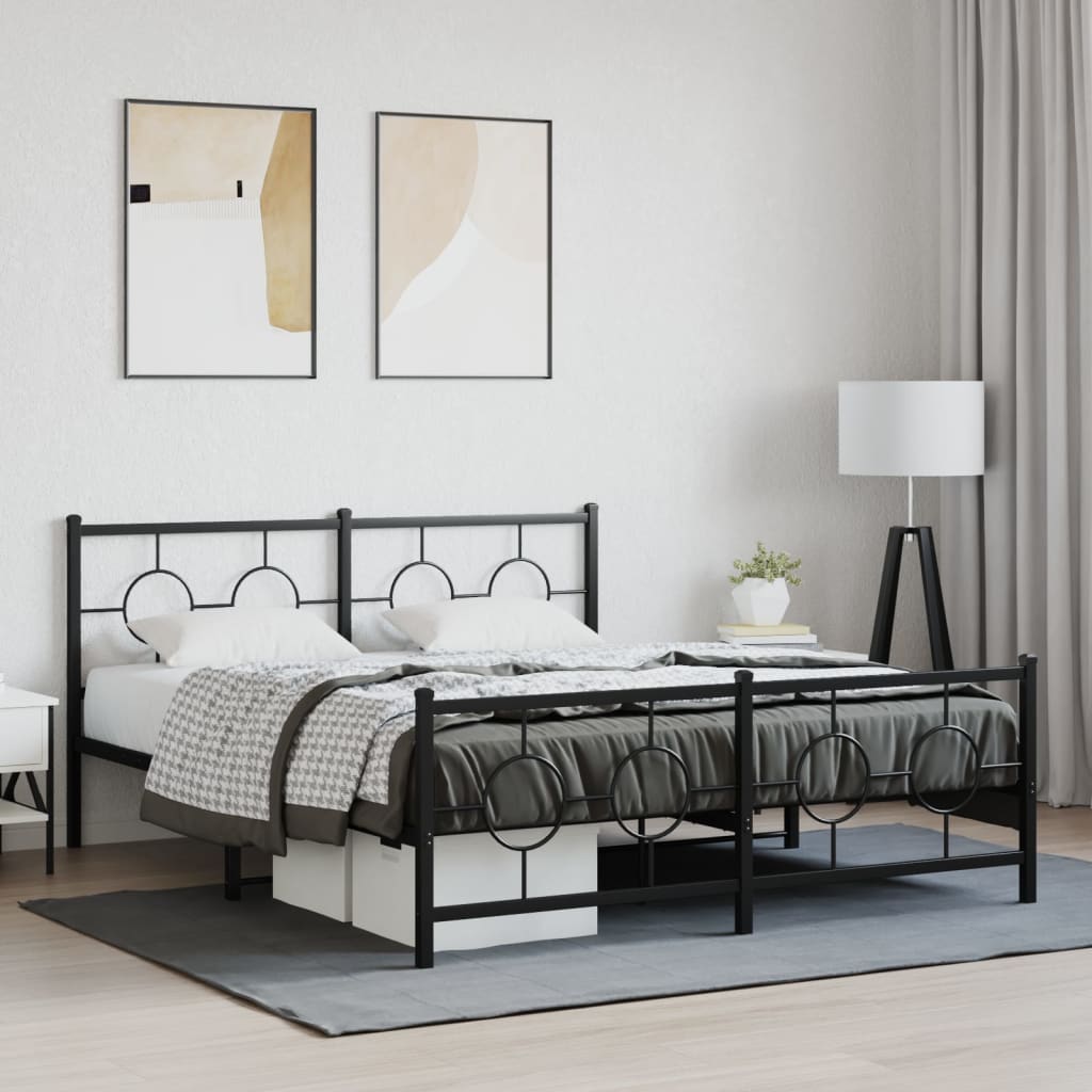 Sengeramme Med Sengegavl Og Fodgærde Metal