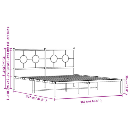 Sengeramme Med Sengegavl 160x200 Cm Metal - Billede 10