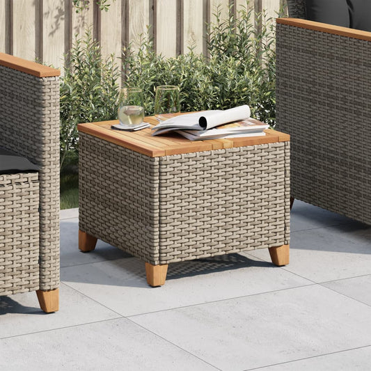 Havebord 45X45X37 Cm Polyrattan Og Akacietræ