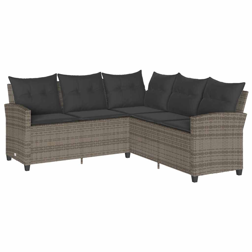 L-formet Sofa Med Hynder Polyrattan - Billede 2