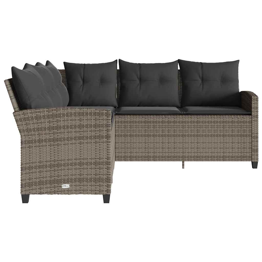 L-formet Sofa Med Hynder Polyrattan - Billede 4