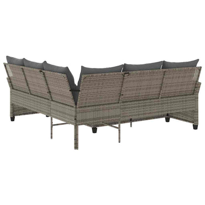 L-formet Sofa Med Hynder Polyrattan - Billede 5