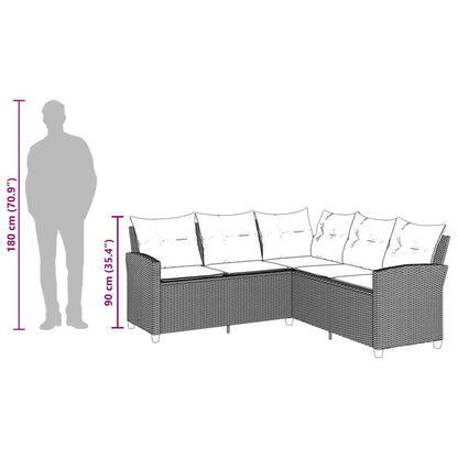 L-formet Sofa Med Hynder Polyrattan - Billede 8