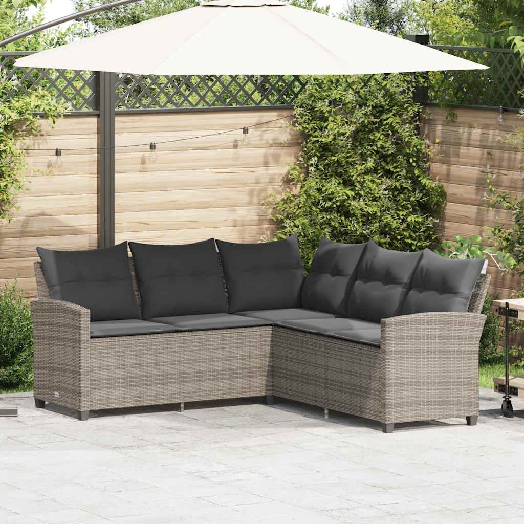 L-formet Sofa Med Hynder Polyrattan - Hovedbillede