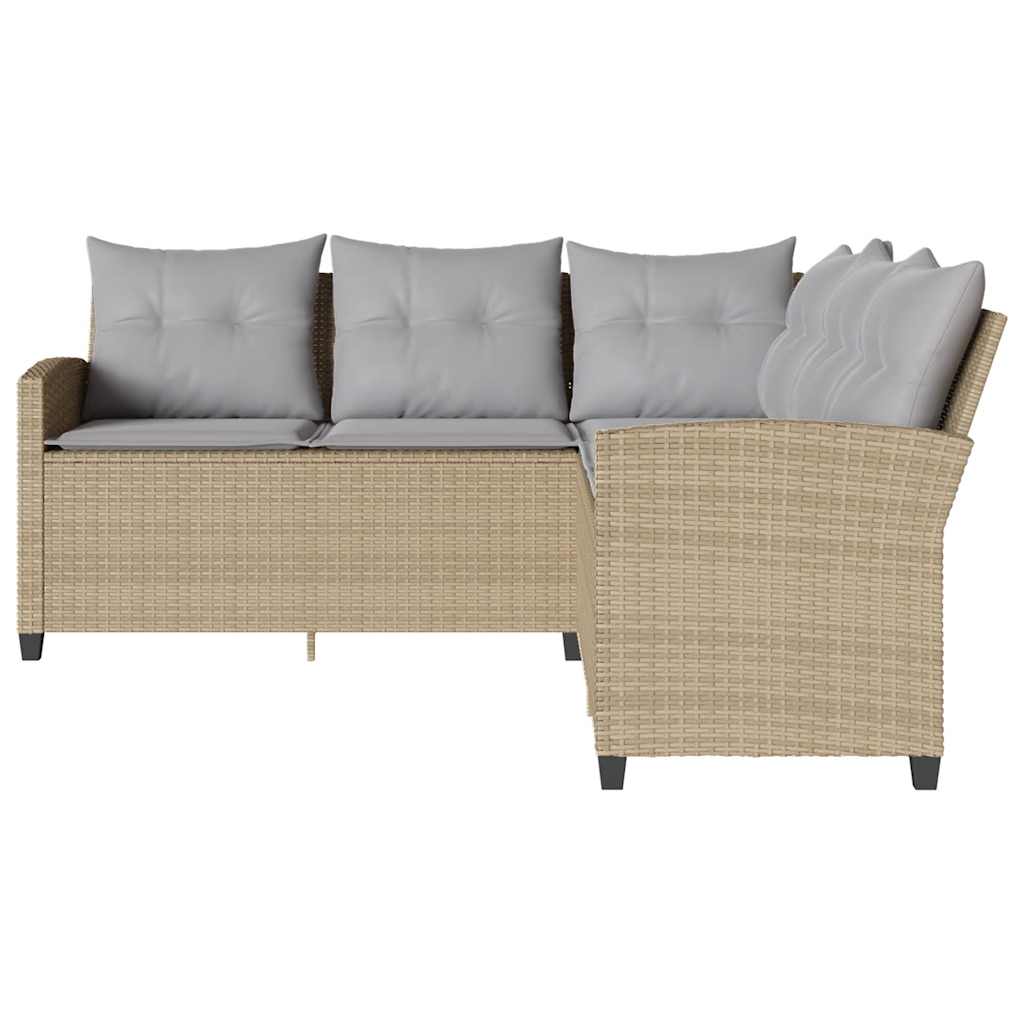 L-Formet Sofa Med Hynder Polyrattan