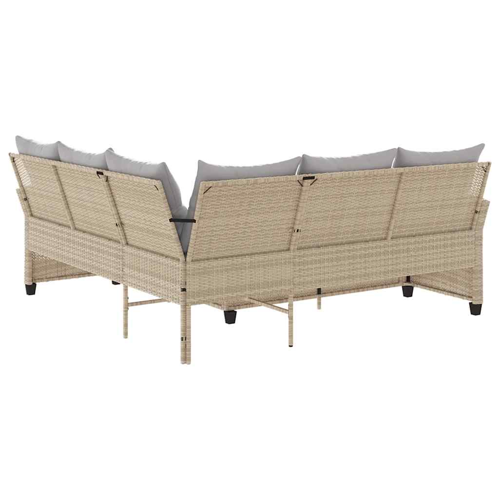 L-Formet Sofa Med Hynder Polyrattan