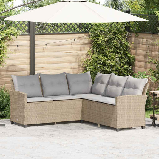 L-Formet Sofa Med Hynder Polyrattan