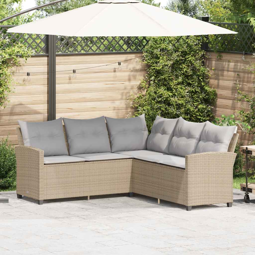 L-formet Sofa Med Hynder Polyrattan - Variant 365418