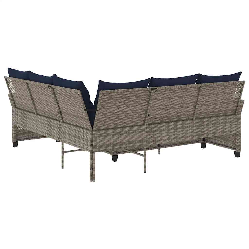 L-Formet Sofa Med Hynder Polyrattan
