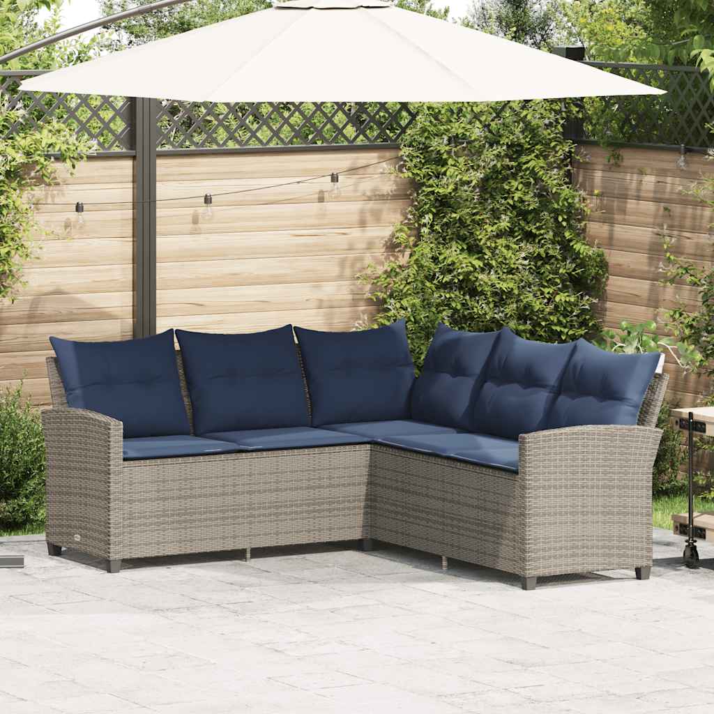 L-formet Sofa Med Hynder Polyrattan - Variant 365419