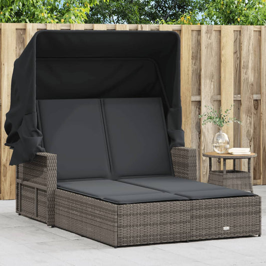 Solseng Med Baldakin Og Hynder Polyrattan