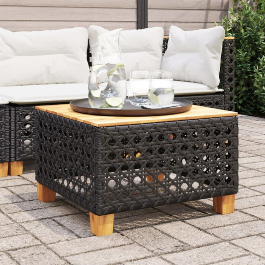 Havebord 55X55X36 Cm Polyrattan Og Akacietræ
