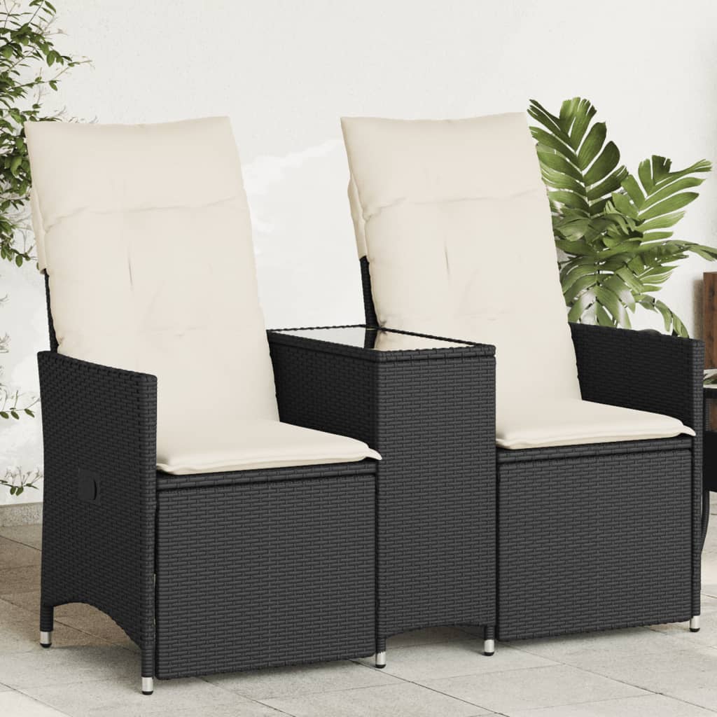 2-personers Havesofa Med Bord Og Lænefunktion Polyrattan - Variant 365710