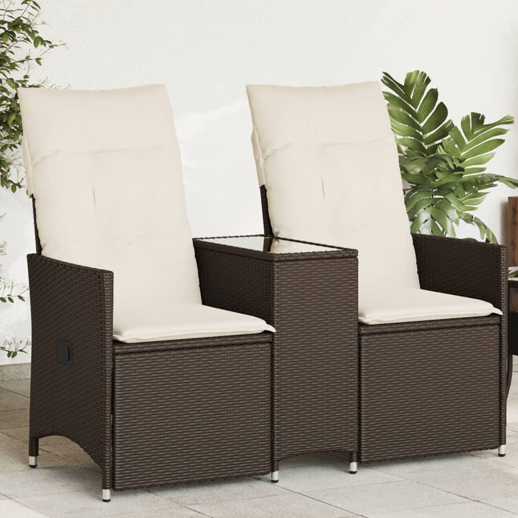 2-personers Havesofa Med Bord Og Lænefunktion Polyrattan - Variant 365711