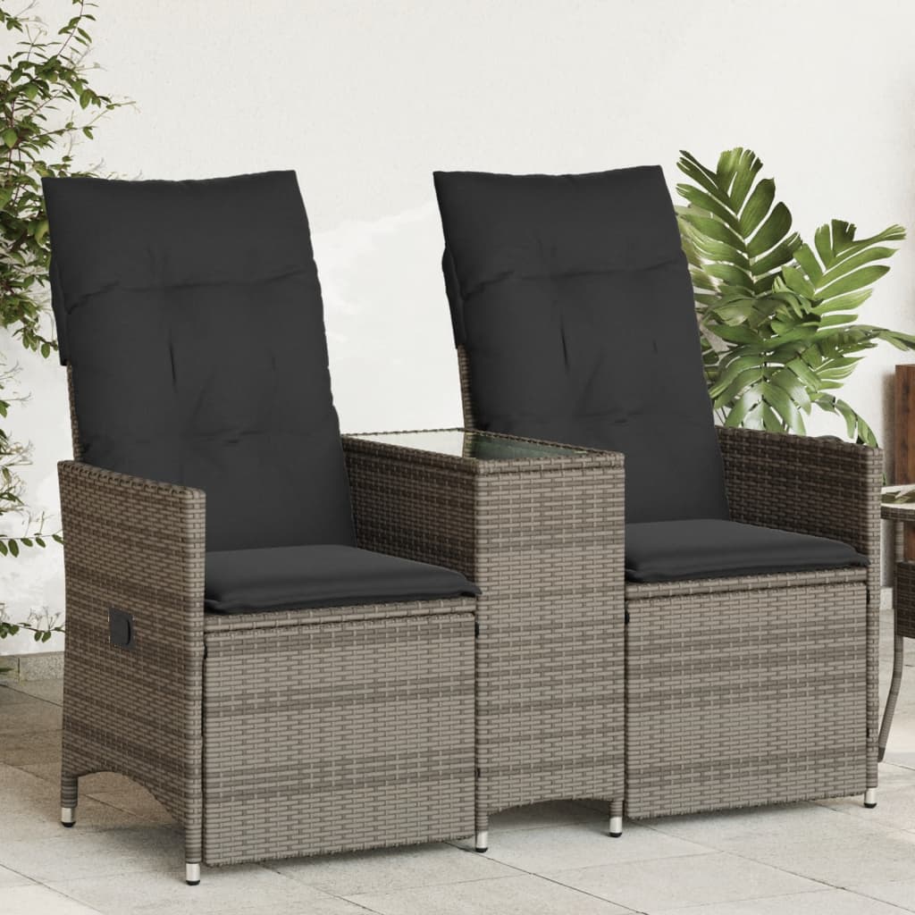 2-personers Havesofa Med Bord Og Lænefunktion Polyrattan - Variant 365712