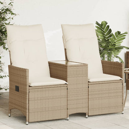 2-personers Havesofa Med Bord Og Lænefunktion Polyrattan - Variant 365713