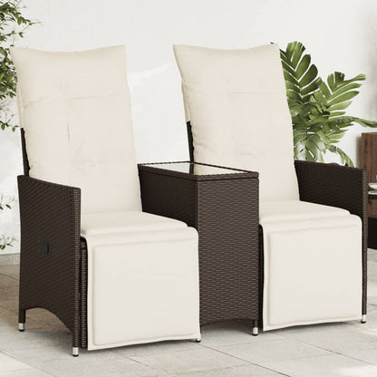 2-personers Havesofa Med Bord Og Lænefunktion Polyrattan - Variant 365716
