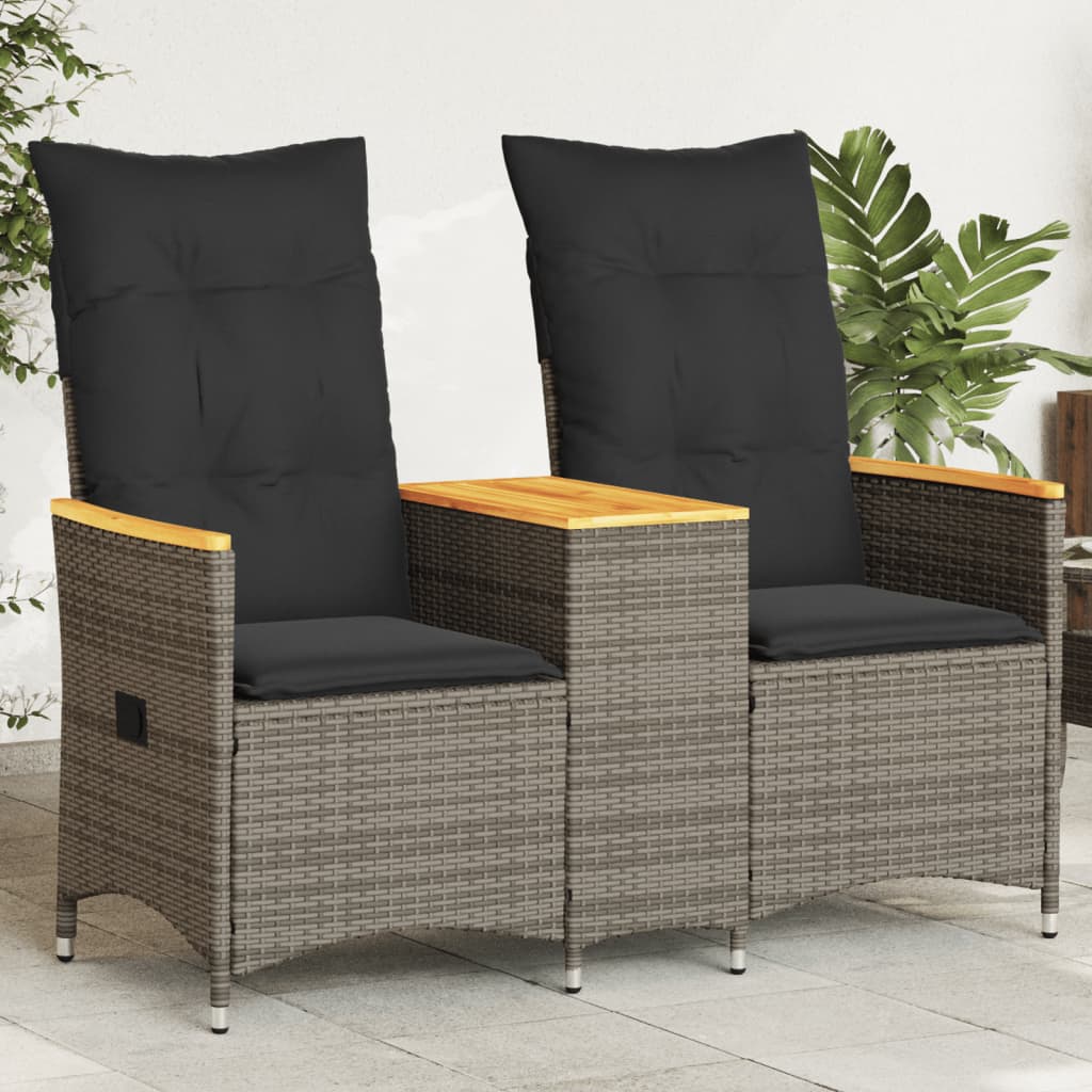 2-personers Havesofa Med Bord Og Lænefunktion Polyrattan - Variant 365721