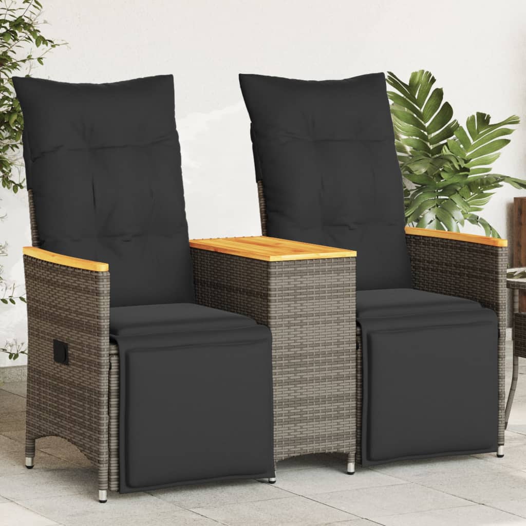 2-personers Havesofa Med Bord Og Lænefunktion Polyrattan - Variant 365723