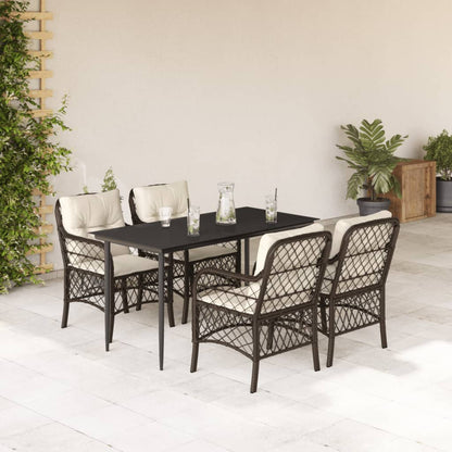 Bistrosæt til Haven 3 Dele med Hynder Polyrattan Brun
