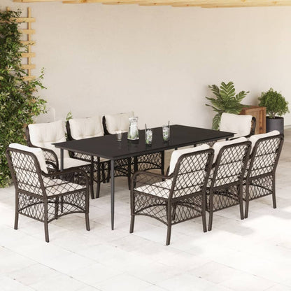 Bistrosæt til Haven 3 Dele med Hynder Polyrattan Brun