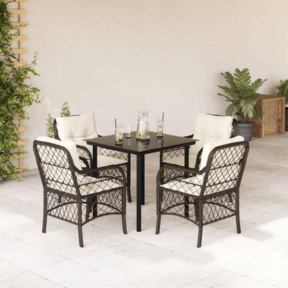 Bistrosæt til Haven 3 Dele med Hynder Polyrattan Brun