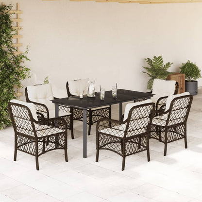 Bistrosæt til Haven 3 Dele med Hynder Polyrattan Brun