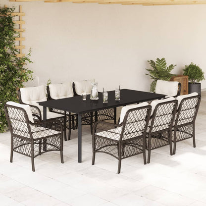 Bistrosæt til Haven 3 Dele med Hynder Polyrattan Brun