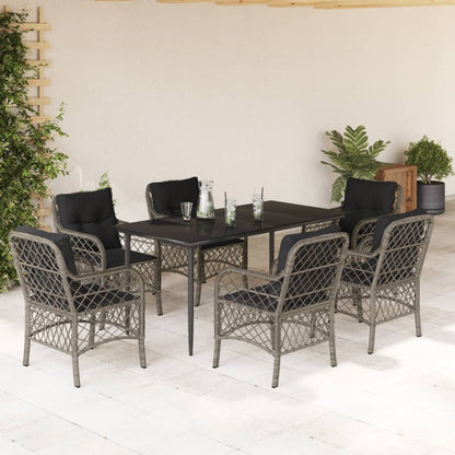 Bistrosæt til Haven 3 Dele med Hynder Polyrattan Grå