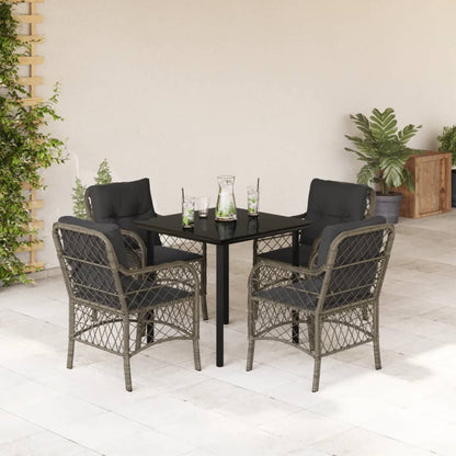 Bistrosæt til Haven 3 Dele med Hynder Polyrattan Grå