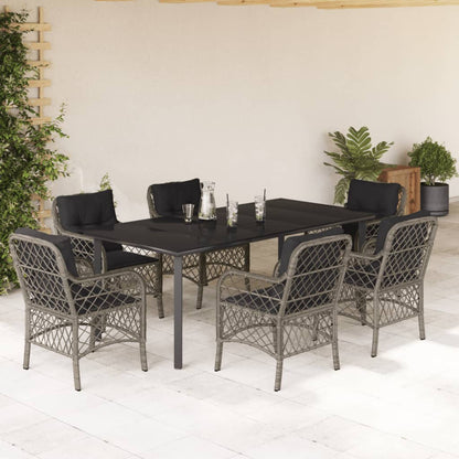 Bistrosæt til Haven 3 Dele med Hynder Polyrattan Grå