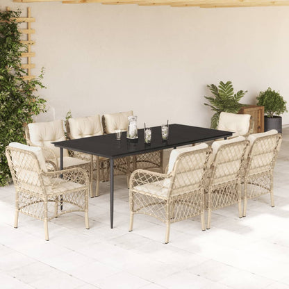 Bistrosæt til Haven 3 Dele med Hynder Polyrattan Beige