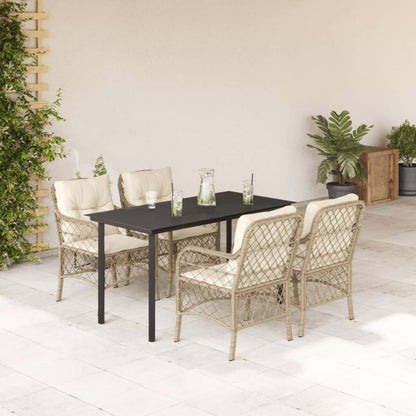 Bistrosæt til Haven 3 Dele med Hynder Polyrattan Beige