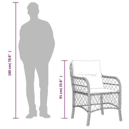 Spisebordssæt Til Haven 5 Dele Med Hynder Polyrattan Beige