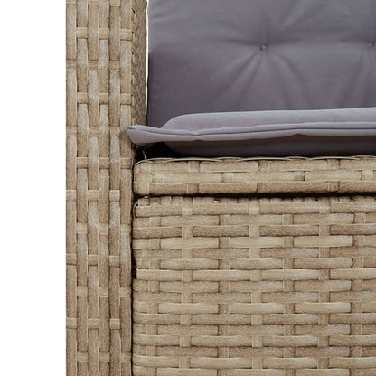 Spisebordssæt Til Haven 7 Dele Med Hynder Polyrattan Beige