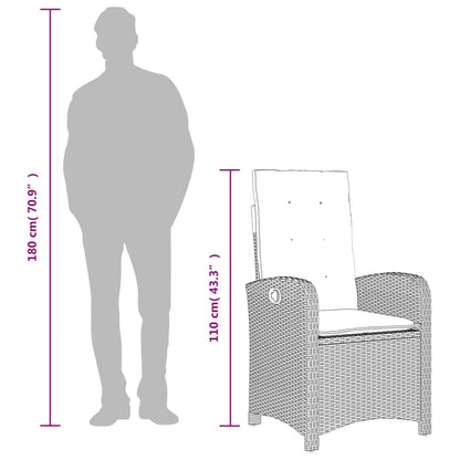 Spisebordssæt Til Haven 7 Dele Med Hynder Polyrattan Beige