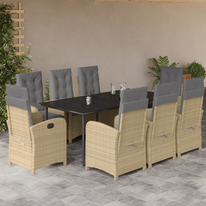 Spisebordssæt Til Haven 7 Dele Med Hynder Polyrattan Beige