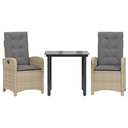 Spisebordssæt Til Haven 7 Dele Med Hynder Polyrattan Beige