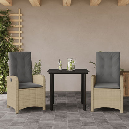 Spisebordssæt Til Haven 7 Dele Med Hynder Polyrattan Beige