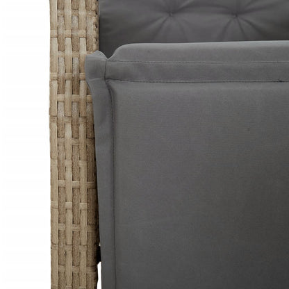 Spisebordssæt Til Haven 7 Dele Med Hynder Polyrattan Beige