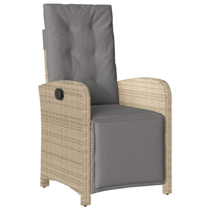 Spisebordssæt Til Haven 7 Dele Med Hynder Polyrattan Beige
