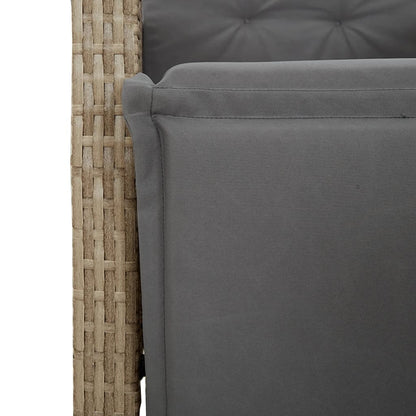 Spisebordssæt Til Haven 7 Dele Med Hynder Polyrattan Beige
